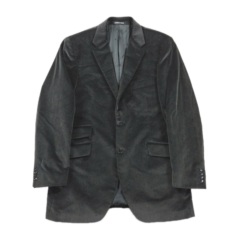 Francesco Smalto‎ Paris Blazer Herringbone Cotton Mens 42R Textured Black